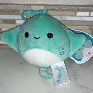 Squishmallows Maggie the Stingray 3.5” Teal Green Key Clip Plush NWT